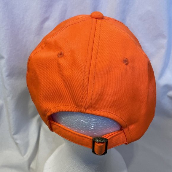 OC Solid Orange Strapback Hat Cap Outdoor Sports Safety Adjustable Stained - Picture 6 of 15